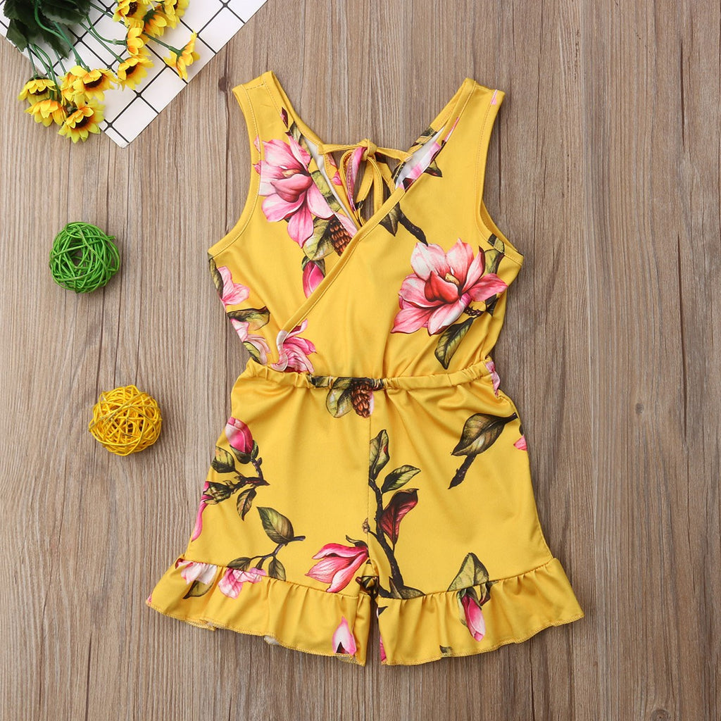 Girls fashionable summer Floral Outfit for toddlers