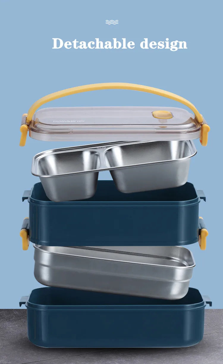 Insulated Stainless Steel Lunch Box – Leak-Resistant Bento Food Container with Handle - for kids