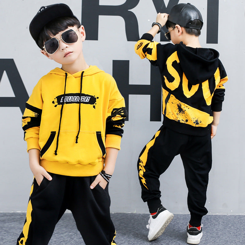 Boys Hooded Sportswear Set – 2-Piece for Toddlers