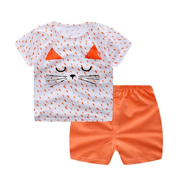 Toddlers Cartoon Summer T-Shirt & Shorts Set