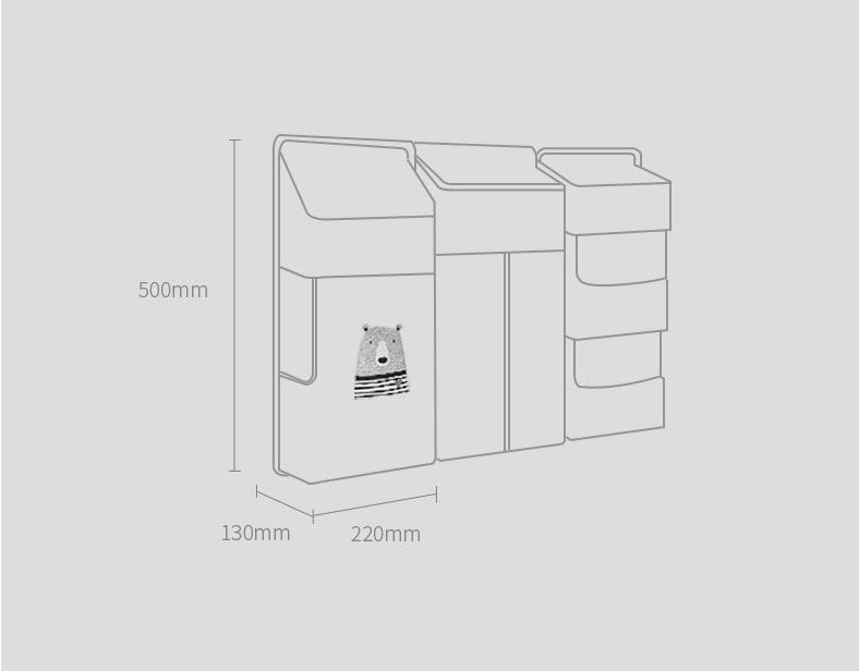 Baby Crib Hanging Organizer – Waterproof Nursery Storage Bag with Multiple Pockets