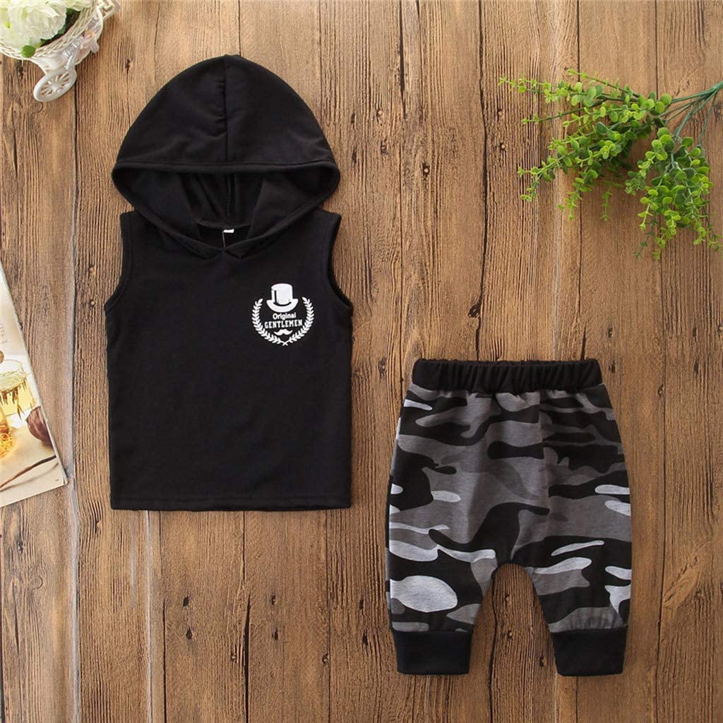 Toddler Sleeveless Hooded 2-Piece Outfit