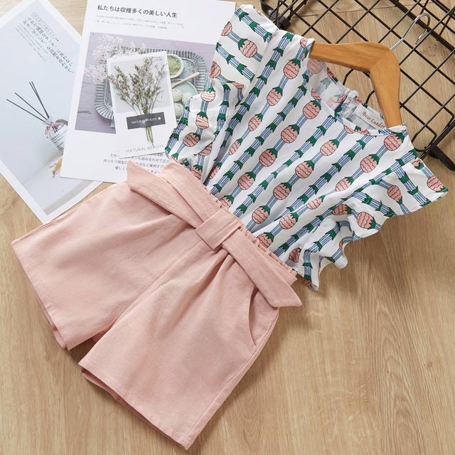 Girls T-Shirt & Shorts Set – Summer Wear for toddlers