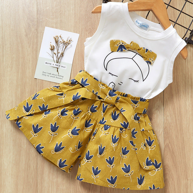 Girls T-Shirt & Shorts Set – Summer Wear for toddlers