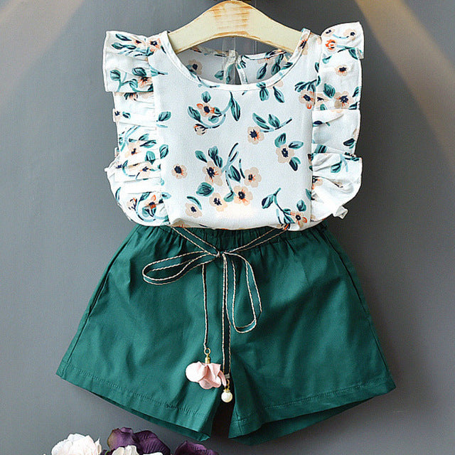 Girls T-Shirt & Shorts Set – Summer Wear for toddlers