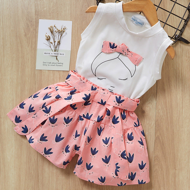 Girls T-Shirt & Shorts Set – Summer Wear for toddlers