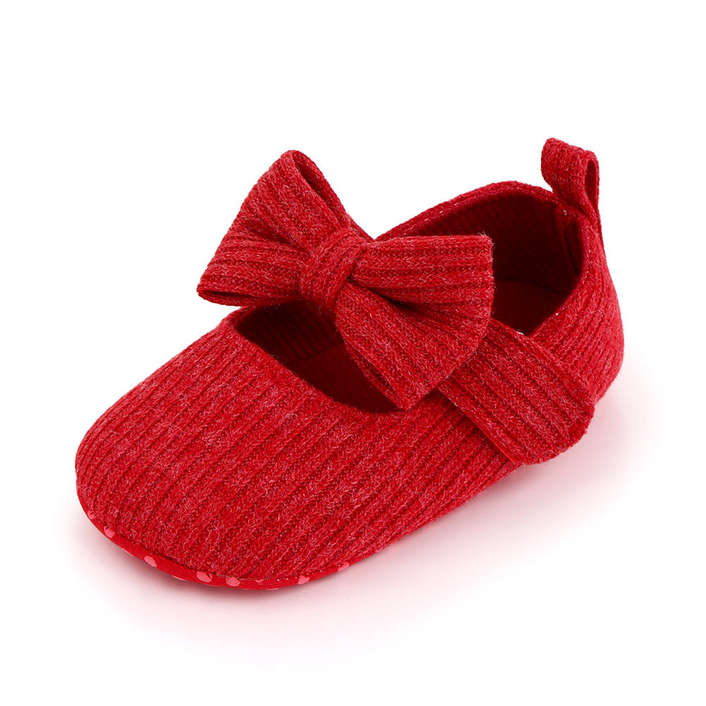 Bowknot Woolen Knit Shoes for infants