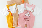 Baby Summer Cartoon Short-Sleeve T-Shirt & Overall Set – Cotton Unisex Outfit