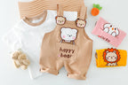 Baby Summer Cartoon Short-Sleeve T-Shirt & Overall Set – Cotton Unisex Outfit