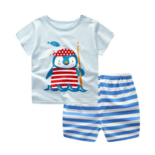 Toddlers Cartoon Summer T-Shirt & Shorts Set