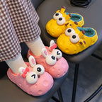 Kids' Plush Cartoon Animal Slippers – Warm Non-Slip Indoor House Shoes
