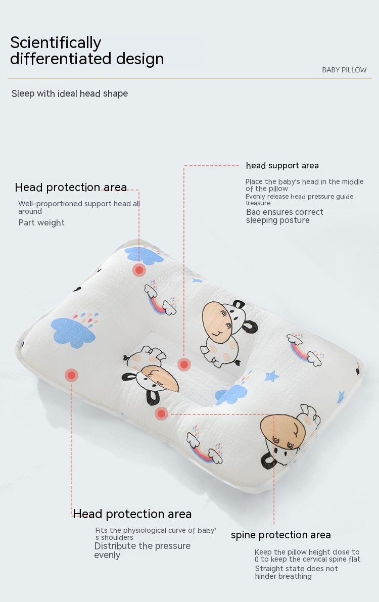 Memory Foam Baby Pillow for Newborns – Anti-Flat Head Infant Support Pillow