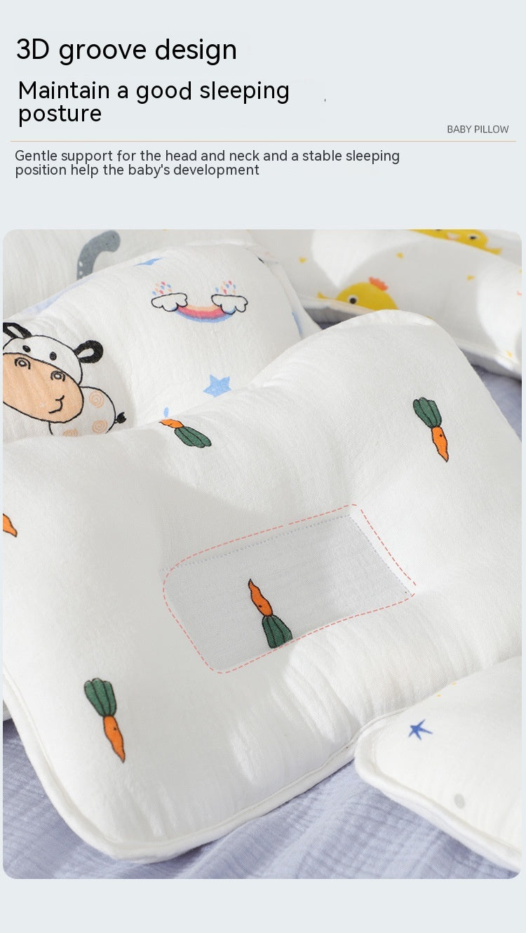 Memory Foam Baby Pillow for Newborns – Anti-Flat Head Infant Support Pillow
