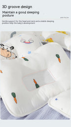 Memory Foam Baby Pillow for Newborns – Anti-Flat Head Infant Support Pillow
