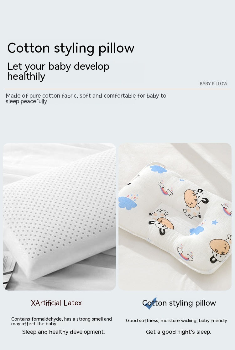 Memory Foam Baby Pillow for Newborns – Anti-Flat Head Infant Support Pillow