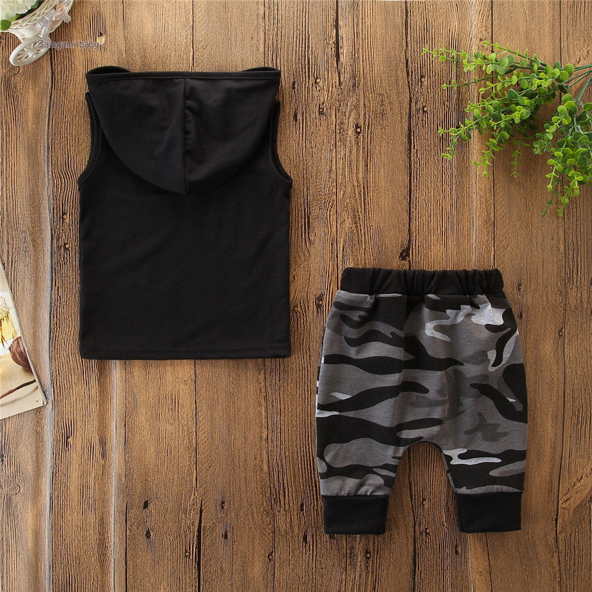 Toddler Sleeveless Hooded 2-Piece Outfit