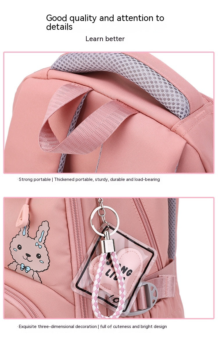 Fashion Primary School Backpack for Girls – Waterproof  School Bag with Multiple Compartments