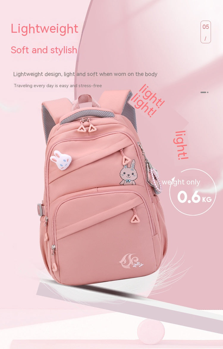 Fashion Primary School Backpack for Girls – Waterproof  School Bag with Multiple Compartments