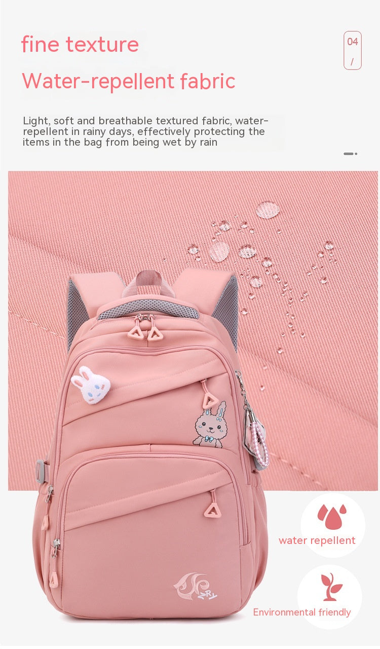 Fashion Primary School Backpack for Girls – Waterproof  School Bag with Multiple Compartments