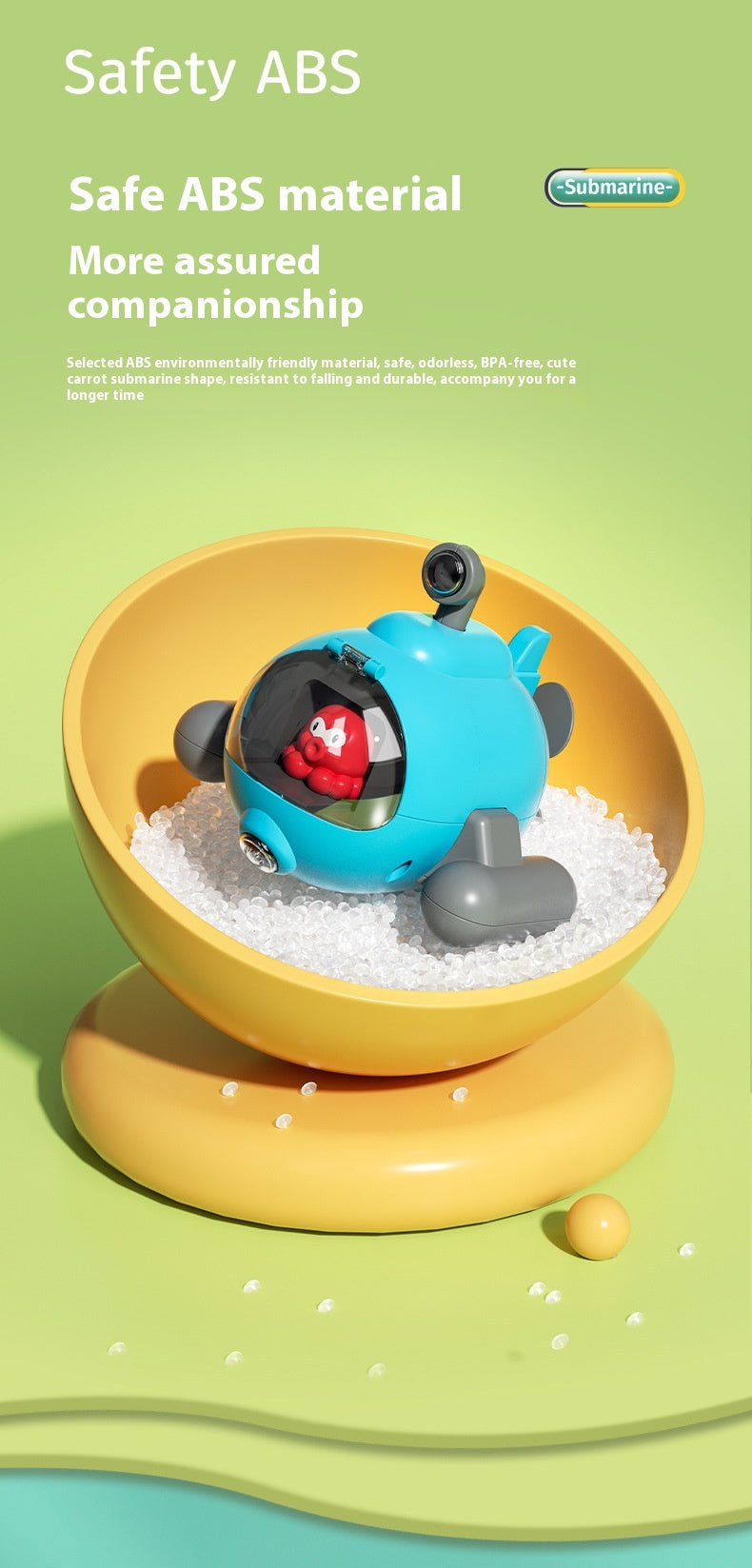3-in-1 Light-Up Submarine Bath Toy – Water Spray, Catapult & Floating Bath Toy