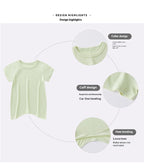 Kids Modal Short-Sleeve Sleep Romper – Lightweight One-Piece Pajamas