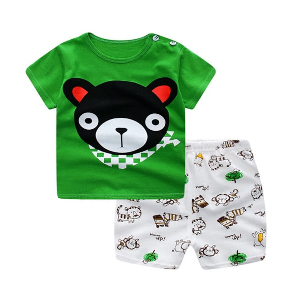 Toddlers Cartoon Summer T-Shirt & Shorts Set