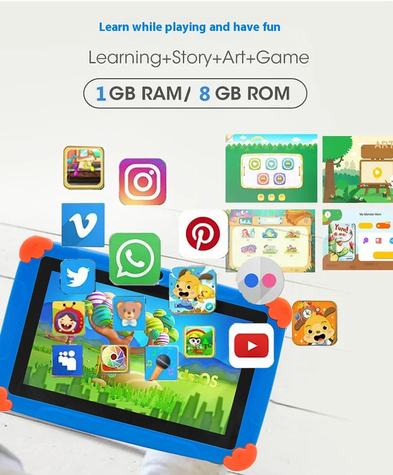 Kids 7-Inch Educational Tablet – Learning Tablet with 18GB Storage, Bluetooth & Protective Case