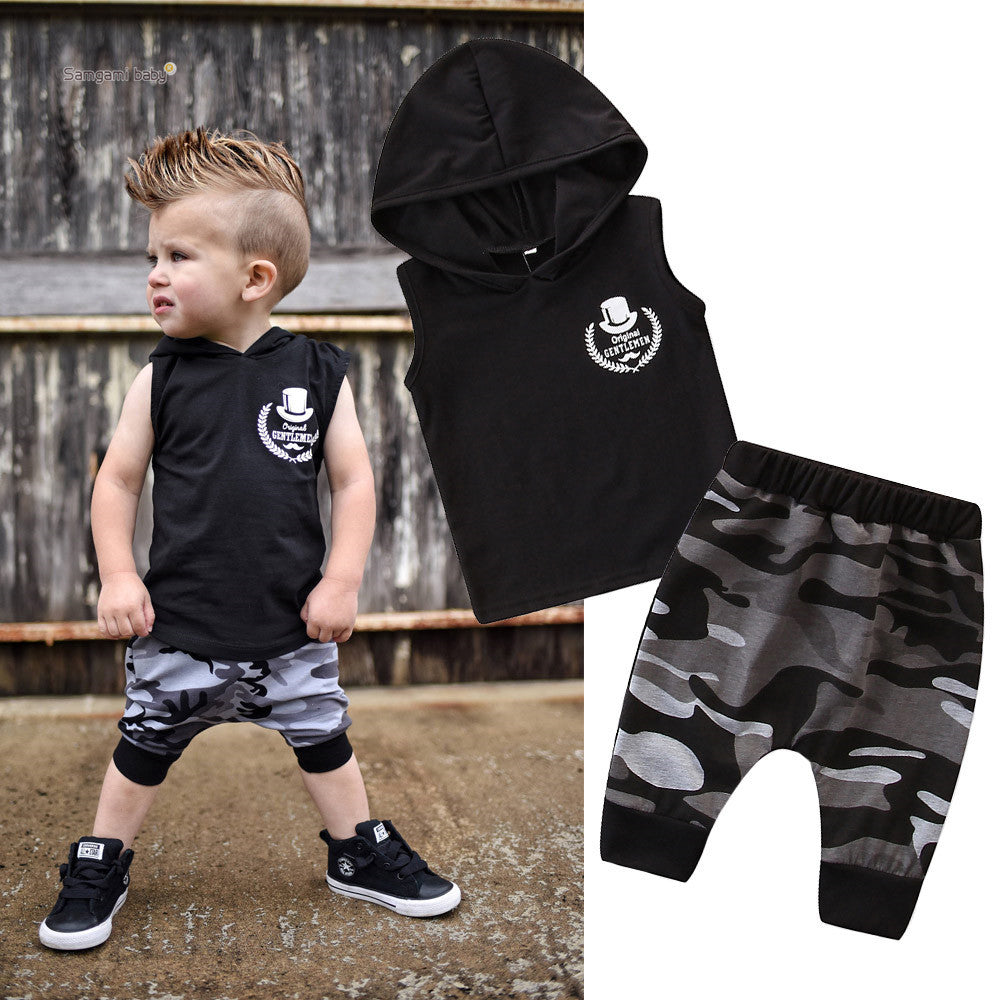 Toddler Sleeveless Hooded 2-Piece Outfit