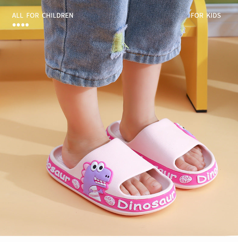 Kids' Cartoon Dinosaur Slide Sandals – Lightweight Non-Slip Summer Slippers