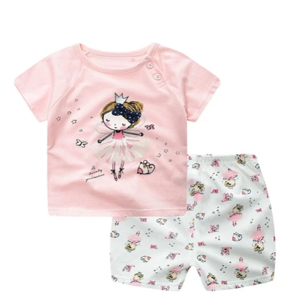 Toddlers Cartoon Summer T-Shirt & Shorts Set