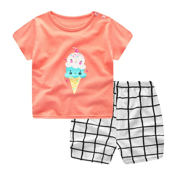 Toddlers Cartoon Summer T-Shirt & Shorts Set
