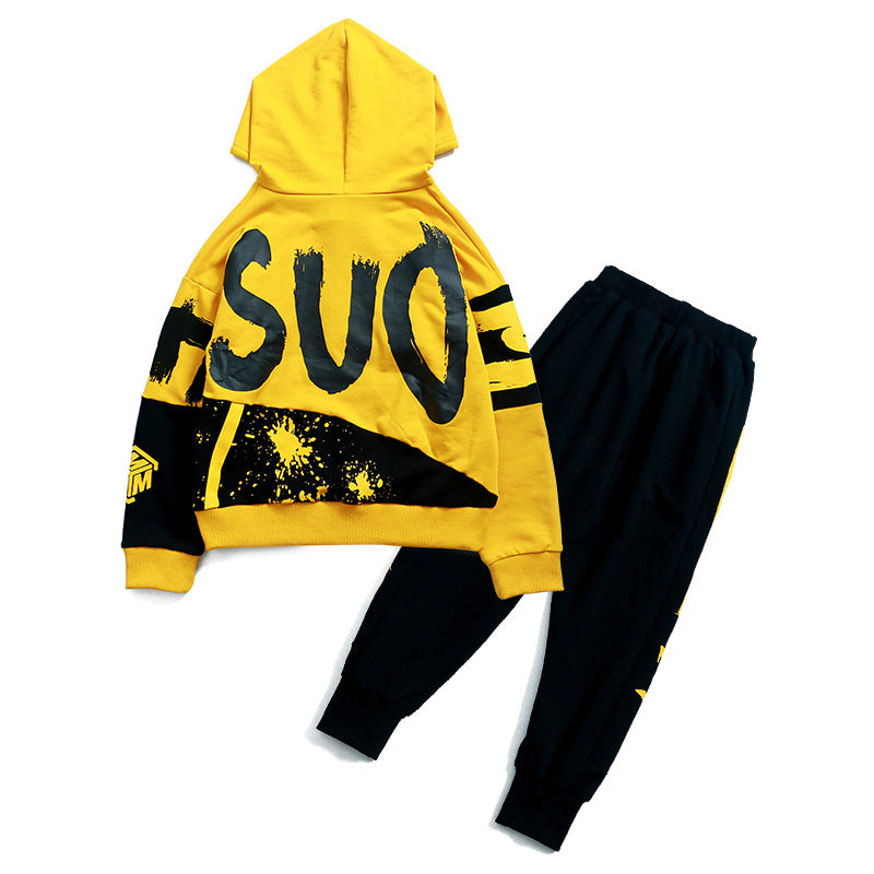 Boys Hooded Sportswear Set – 2-Piece for Toddlers