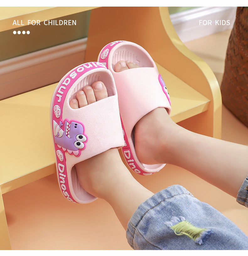 Kids' Cartoon Dinosaur Slide Sandals – Lightweight Non-Slip Summer Slippers