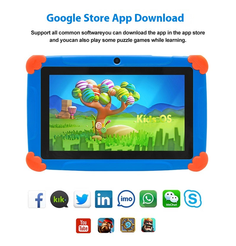 Kids 7-Inch Educational Tablet – Learning Tablet with 18GB Storage, Bluetooth & Protective Case