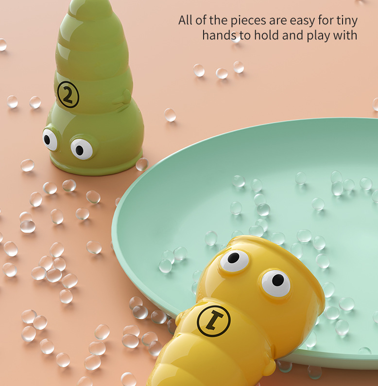 Montessori Apple Worm Sorting Toy – Educational Fine Motor & Color Matching Game