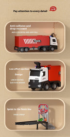 Kids' Transforming Container Truck & Race Car Track Set – Multi-Level Car Launcher with Mini Cars