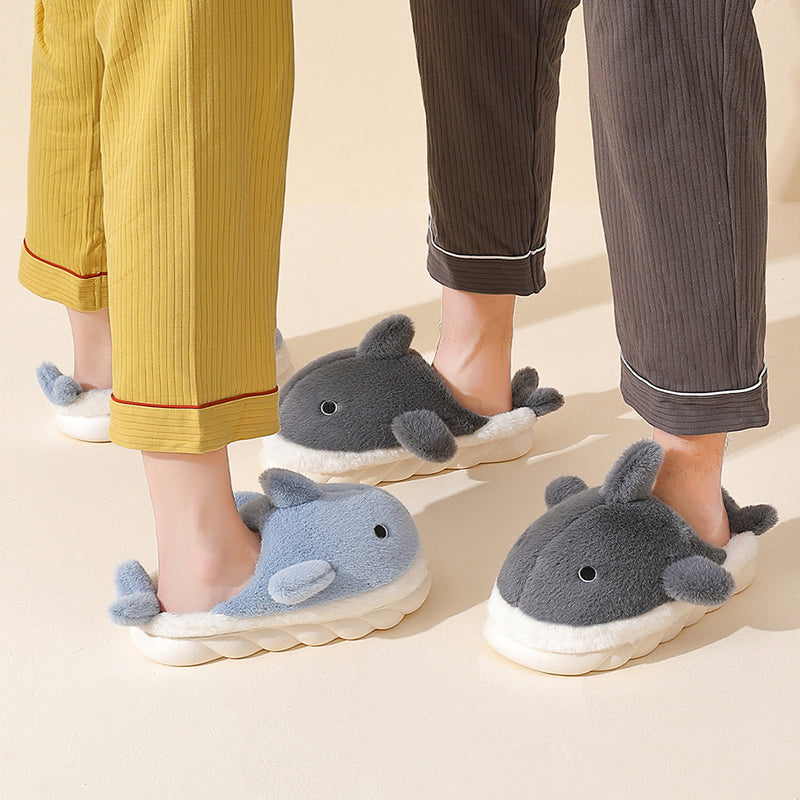 Plush Shark Slippers – Soft Warm Indoor House Slippers for Women & Men