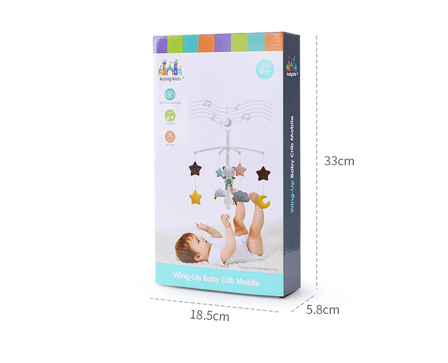 Baby Crib Mobile with Music & Hanging Plush Toys – Nursery Bed Bell for Newborns