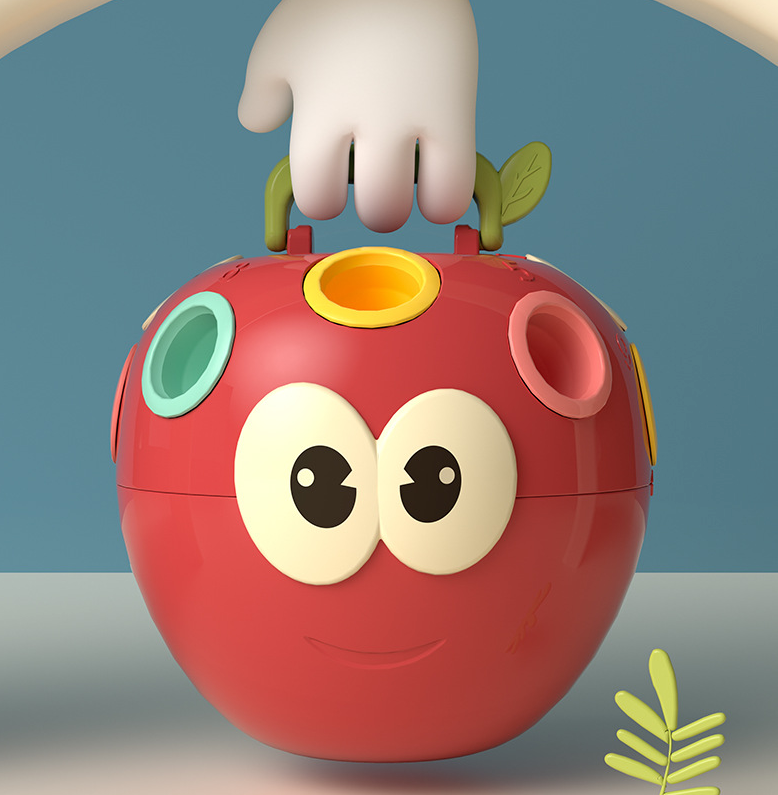 Montessori Apple Worm Sorting Toy – Educational Fine Motor & Color Matching Game
