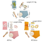Newborn Baby Gift Set with Blanket, Wooden Toys & Milestone Card