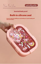 Kids’ Microwaveable Compartment Lunch Box – Cute Leak-Resistant Bento Container