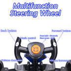 12V Electric Go Kart for Kids – Foldable 4-Wheel Ride-On with Adjustable Seat, LED Lights & Bluetooth – Blue
