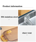 Insulated Stainless Steel Lunch Box – Leak-Resistant Bento Food Container with Handle - for kids