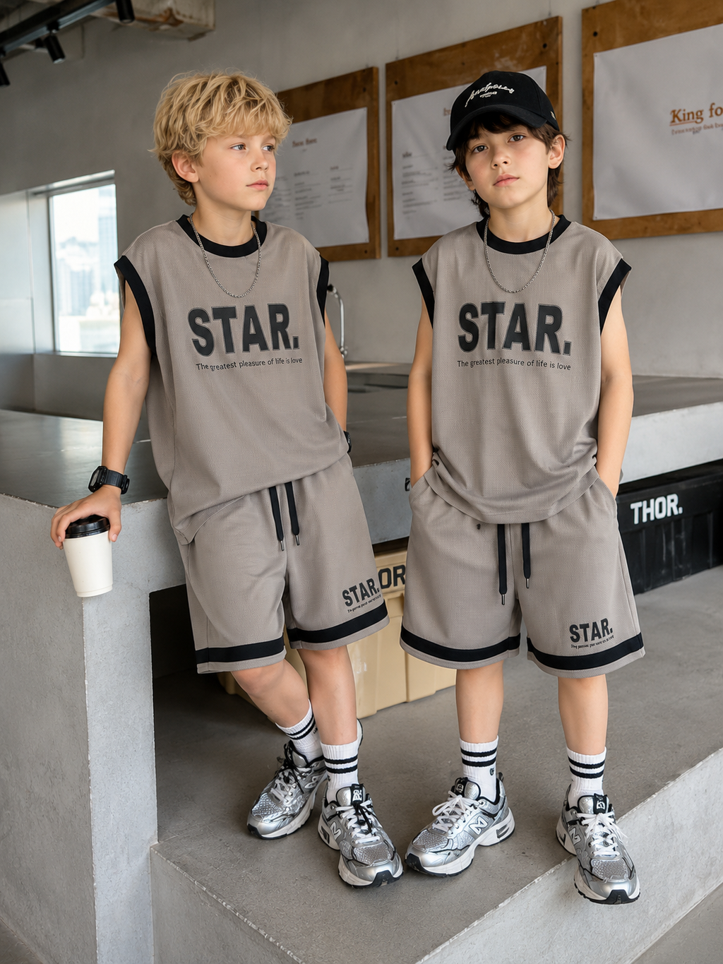 Summer Style Kids Sleeveless Sports Set – 2-Piece Basketball Outfit