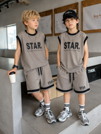 Summer Style Kids Sleeveless Sports Set – 2-Piece Basketball Outfit
