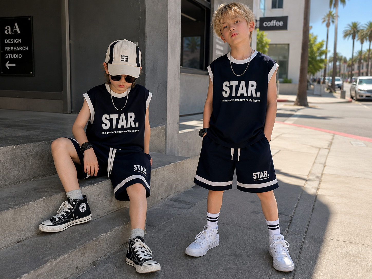 Summer Style Kids Sleeveless Sports Set – 2-Piece Basketball Outfit