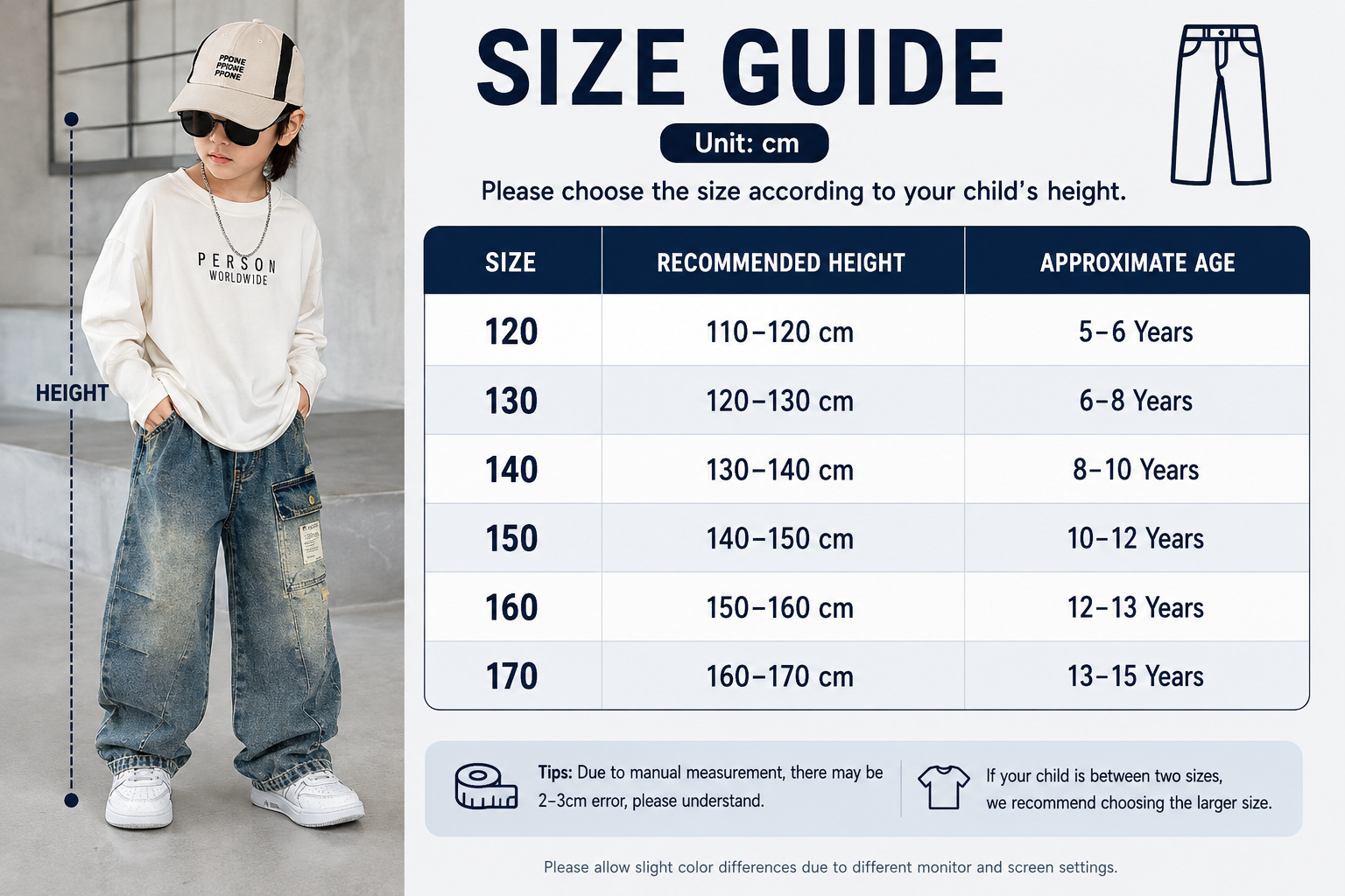 Boys Loose Fit Denim Jeans – Korean Style Straight Leg Pants