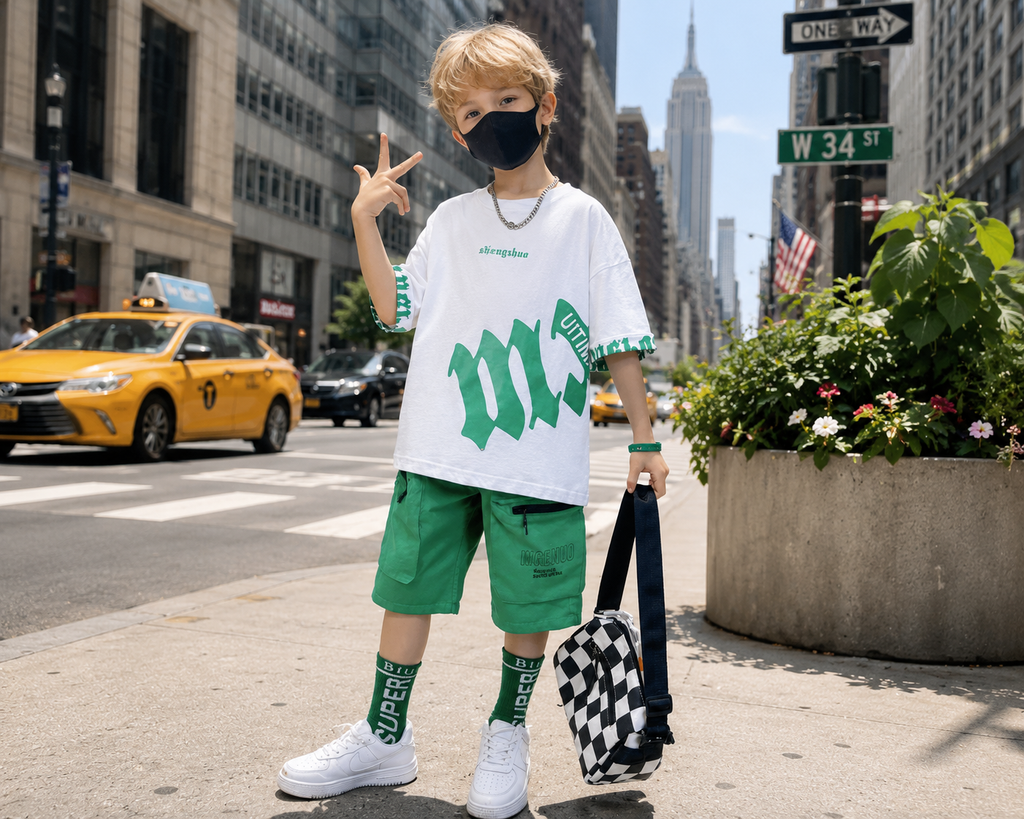 Kids Cotton Short Sleeve T-Shirt & Shorts Set – Casual Summer Outfit