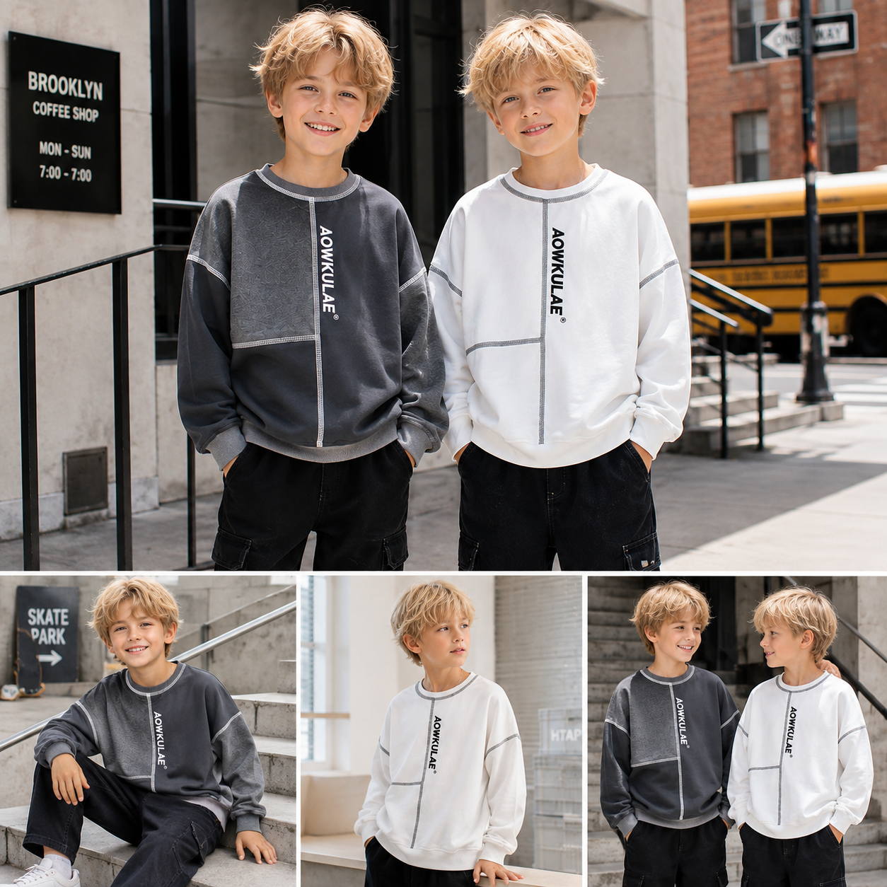 Kids Color Block Knitted Sweater – Soft Long Sleeve Pullover