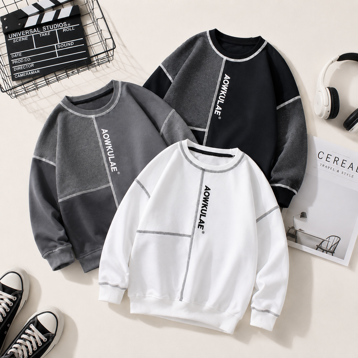 Kids Color Block Knitted Sweater – Soft Long Sleeve Pullover
